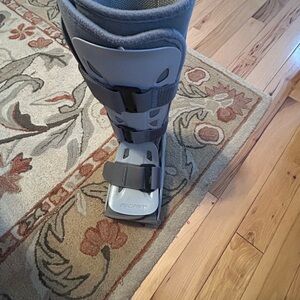 Gray medical support boot for injury or surgery